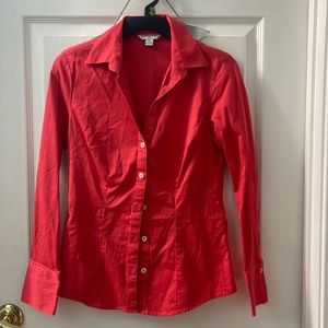 Beautiful coral business collared shirt